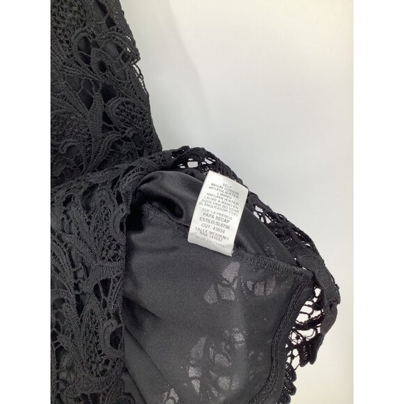 She + Sky Dress Women's Black M Lace Overlay Short Sleeve Mini - Picture 6 of 7